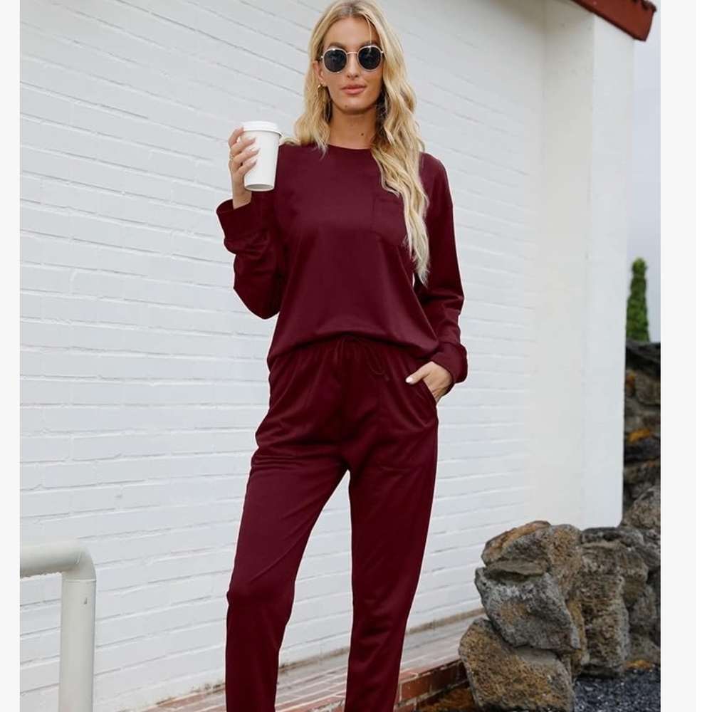Women's Burgundy Lounge Set